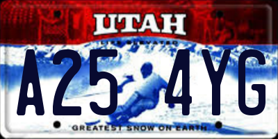 UT license plate A254YG