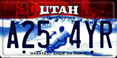 UT license plate A254YR