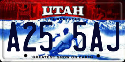 UT license plate A255AJ