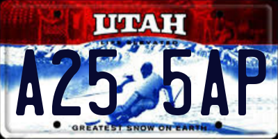 UT license plate A255AP