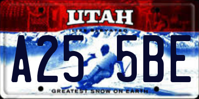 UT license plate A255BE