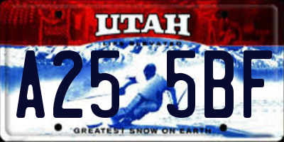 UT license plate A255BF