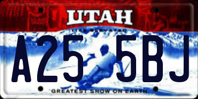 UT license plate A255BJ