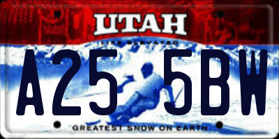 UT license plate A255BW