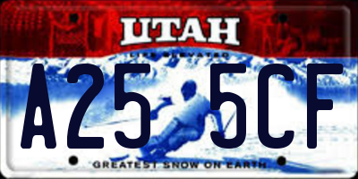 UT license plate A255CF