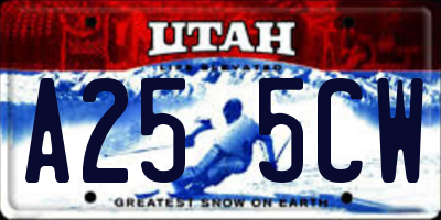 UT license plate A255CW