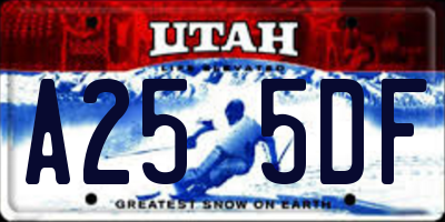 UT license plate A255DF