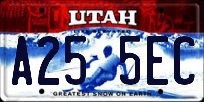 UT license plate A255EC