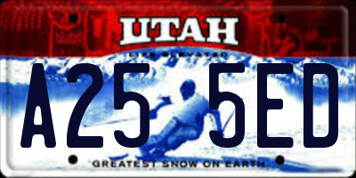 UT license plate A255ED