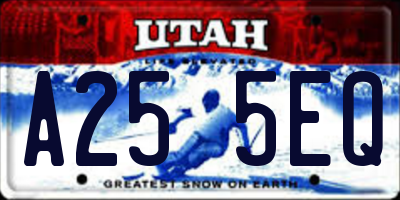 UT license plate A255EQ