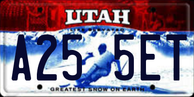 UT license plate A255ET