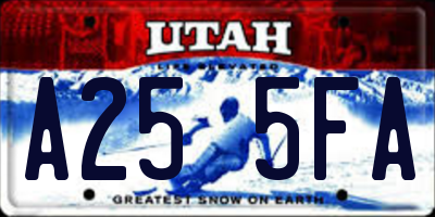 UT license plate A255FA