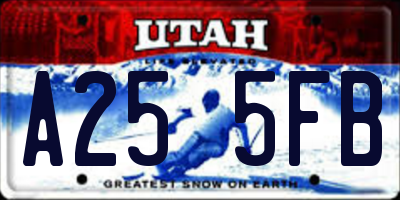 UT license plate A255FB