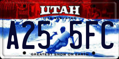 UT license plate A255FC
