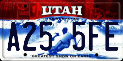 UT license plate A255FE