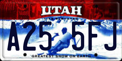 UT license plate A255FJ