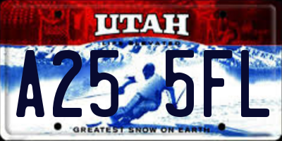 UT license plate A255FL