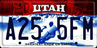 UT license plate A255FM