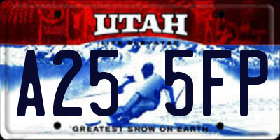 UT license plate A255FP