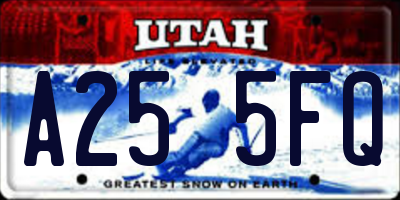 UT license plate A255FQ