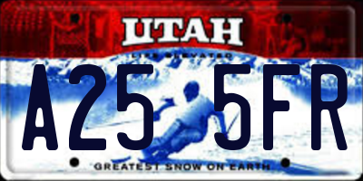 UT license plate A255FR