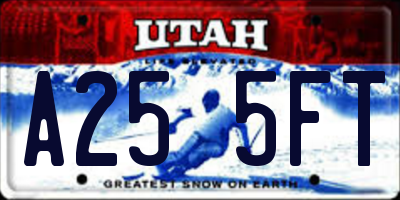 UT license plate A255FT