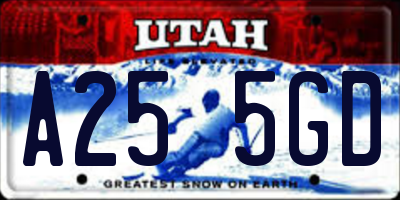 UT license plate A255GD