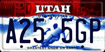 UT license plate A255GP