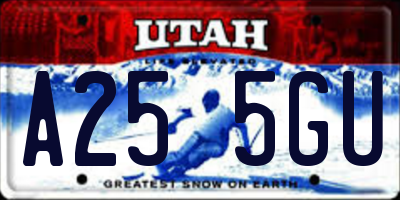 UT license plate A255GU