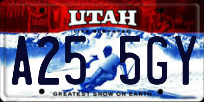 UT license plate A255GY