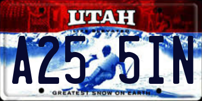 UT license plate A255IN