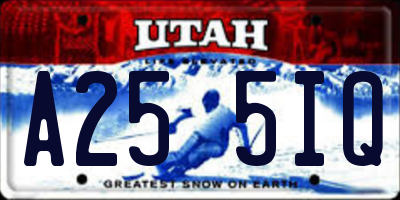 UT license plate A255IQ