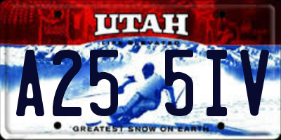 UT license plate A255IV