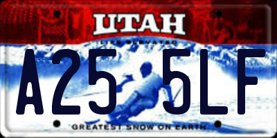 UT license plate A255LF