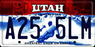 UT license plate A255LM