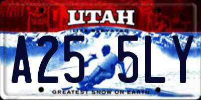 UT license plate A255LY