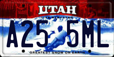 UT license plate A255ML