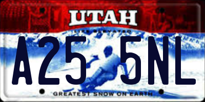 UT license plate A255NL