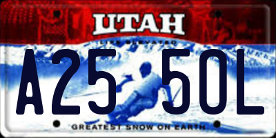 UT license plate A255OL