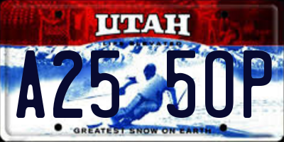 UT license plate A255OP