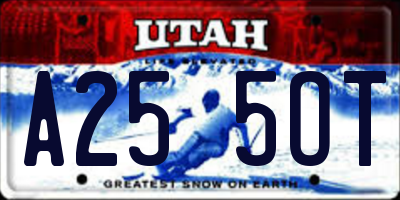 UT license plate A255OT