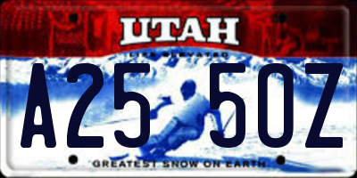 UT license plate A255OZ