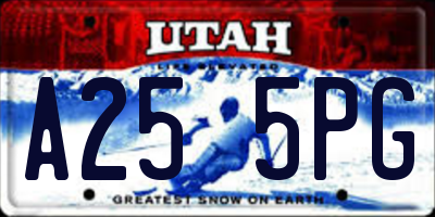 UT license plate A255PG