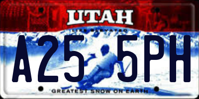 UT license plate A255PH