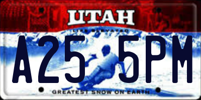 UT license plate A255PM