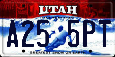 UT license plate A255PT