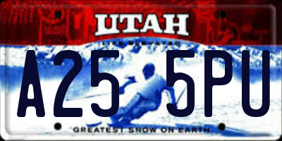 UT license plate A255PU