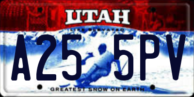 UT license plate A255PV