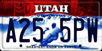 UT license plate A255PW