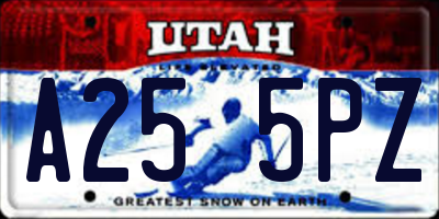 UT license plate A255PZ